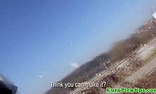 pierced czech teen sucks cock outdoors before pounding