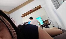 i want to fuck this technician, showing my petite ass.