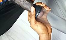 Beautiful black teen pumps and sucks my cock!