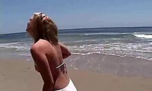 Little Summer Flashes Tits and Pussy at Beach