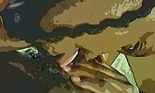 dildo and tongue tag team ebony pussy until wet cum