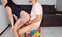 i want to fuck this technician, showing my petite ass.