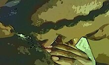 dildo and tongue tag team ebony pussy until wet cum