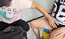 i want to fuck this technician, showing my petite ass.