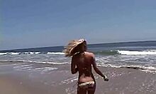 Little Summer Flashes Tits and Pussy at Beach