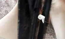 gretala rubs thong on her feet