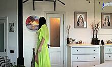 Stepmom slurps stepson’s cock and takes cum on face