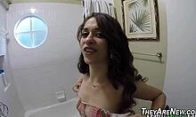 So, this teen rookie just got facialized for the first time with a massive cock blast. How does she handle it?