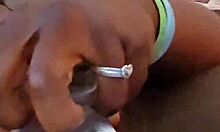 Ebony self pleases her ass experience