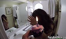 So, this teen rookie just got facialized for the first time with a massive cock blast. How does she handle it?