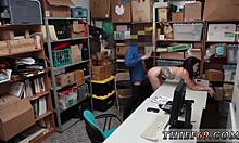 Italian Prison Teen in Uniform Strips Down for Hardcore Action as LP Officer Watches in Office Setting.