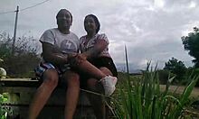 Sexo oral en el parque con latina big ass