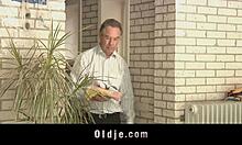 Sweet Redhead Teen Sucks Old Cock by the Pool