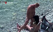 Beach voyeur slut wife sucks and bangs in public, wow!