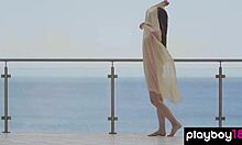 Confident Ukrainian Teen Kate Chromia Strips Naked on Balcony