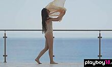 Confident Ukrainian Teen Kate Chromia Strips Naked on Balcony