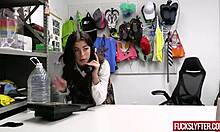 Innocent Schoolgirl Slams Security Guard in Office Hard