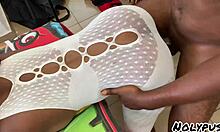 Hot sexy ebony gets pounded hard in her room