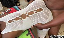 Hot sexy ebony gets pounded hard in her room