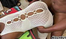 Hot sexy ebony gets pounded hard in her room