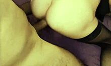 Mature wife's ass trembles in sexy stockings, huh?