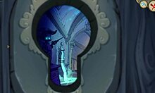 playing with cute toy in innocent witches gameplay