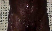 Quick Masturbation With Big Black Cock Before Shower