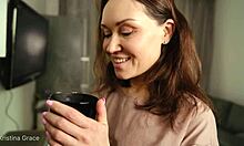 does kristina start her morning with a sexy shower routine?