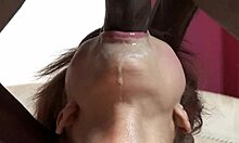 Cute blonde Nicole lounging in water, then ball licking and fucking her man