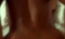 that blonde milf giving a wet blowjob under black lights while on the clock at the shipyard