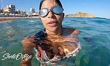 Sheila Ortega slams underwater, sucking and banging while snorkeling