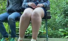 BBW pissing in park and sharing dirty panties