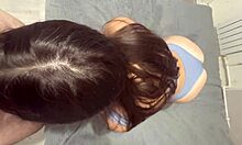 Stepsister gives blowjob in doggystyle after parents leave