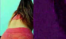 mc akira dancing funk, showing off her big ass in lingerie, beautiful brunette with brown eyes.