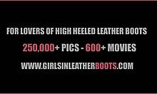 kinky milf teases with nylon legs and leather boots