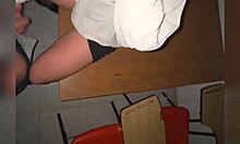 Wow, teacher got drilled by student in classroom at night! Milf with huge tits planned this public sex 😍