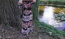 Hey, check this hairy mature flashing in the park