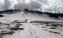 Look at this skinny pornstar’s big clit while she gets face-fucked