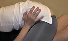 Japanese Wife Rides Lover in Close Contact Cowgirl Position with Kisses