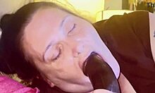 Hot thick midget gags hard on massive BBC!