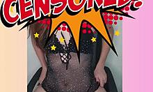 the real strip tease of beautiful redhead on sheer