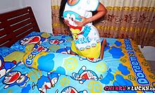 Cute thai teen surprises friend with webcam ass licking and cumshot