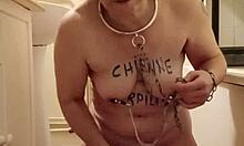 slave girl in homemade session with piss and raw humiliation play.