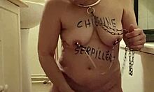 slave girl in homemade session with piss and raw humiliation play.