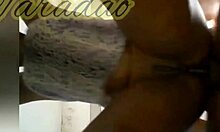 She bends over in the bathroom for big black cock anal banging