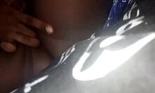 She cums from vibrator and touches alone.