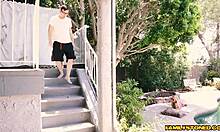 Don't tell mom I'm sucking this monster cock, blonde teen!