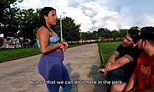 Bold Outdoor Threesome: Found Young Slut in Public Park, Invited for Intense Fuck. Would You Join?