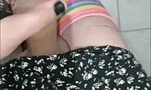 Friend in costume surprises with intimate moment.