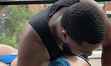 Ebony bbw stepdaughter fucks stepdad hard on holiday
